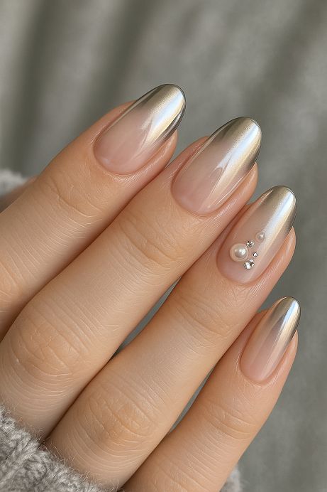 Soft Metallic Brush Nails