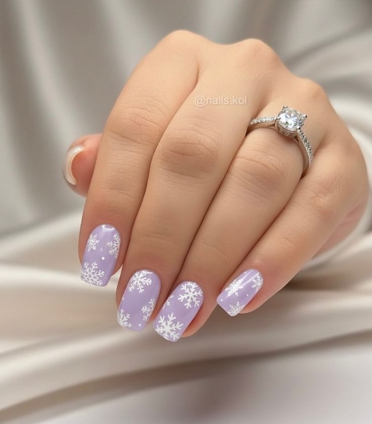 Soft Lavender Winter Nails