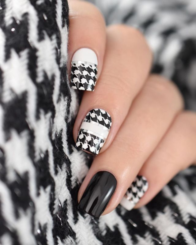 Neutral Nude With Houndstooth Accent