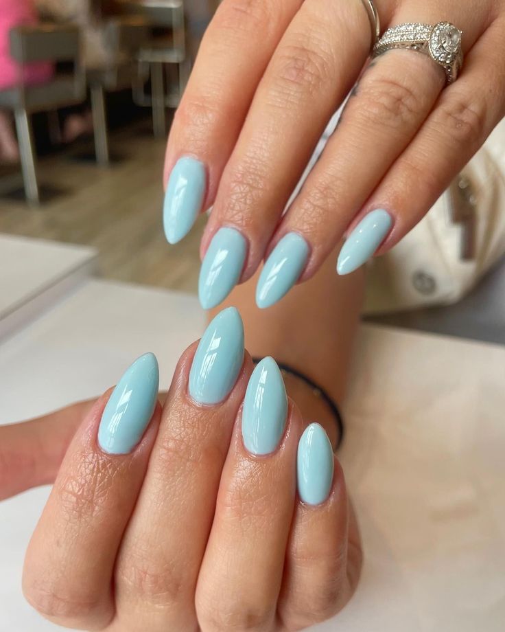 Soft Sky Blue Nails