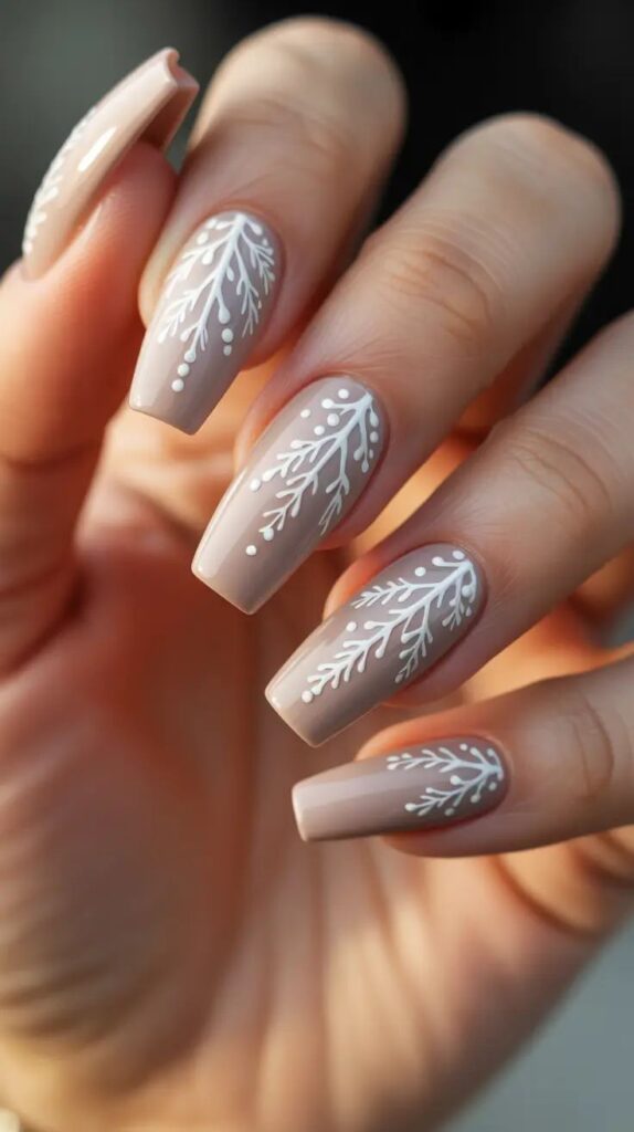 Neutral Winter Garden Nails
