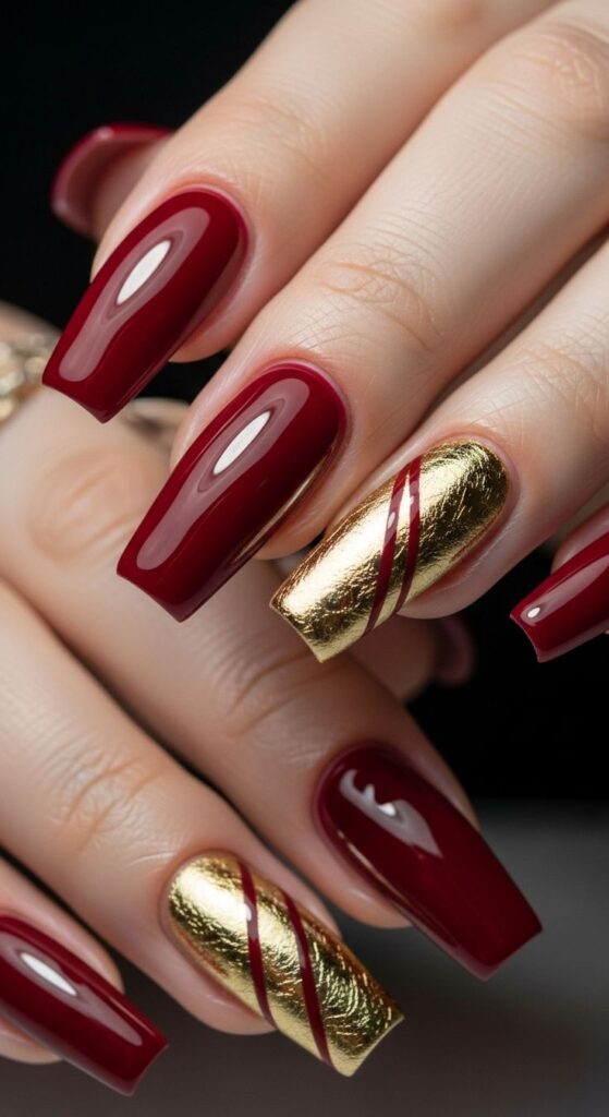 Ruby Accents with Gold Foil