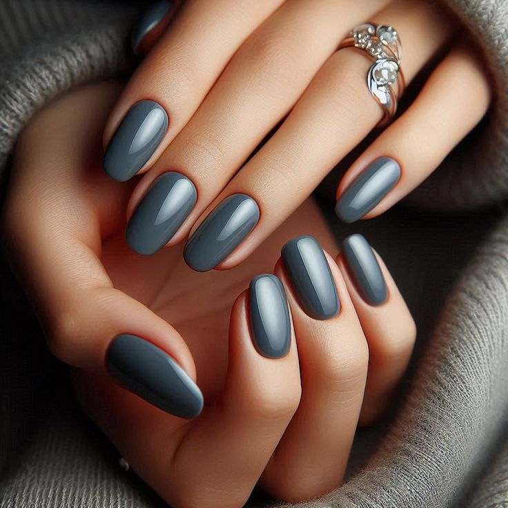 Steel Gray Nails