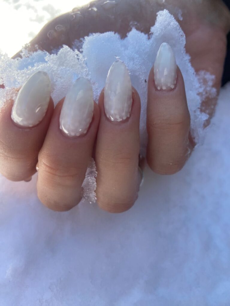 Frosted Snow Cap Nails