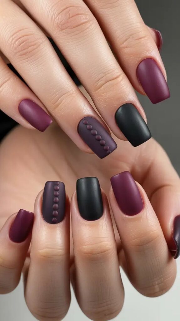 Matte Deco Contrast Nails