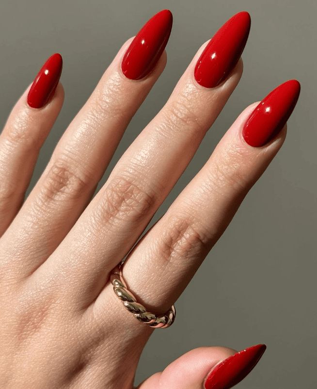 Classic Red Gloss Nails