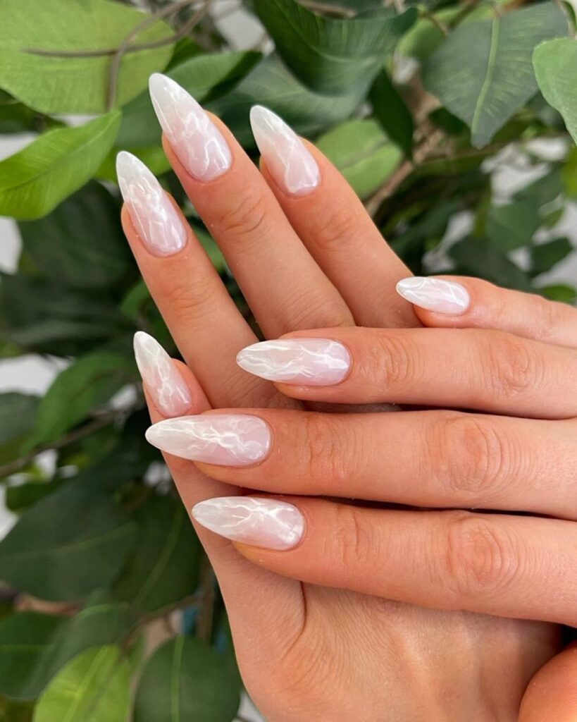 White Marble Nails