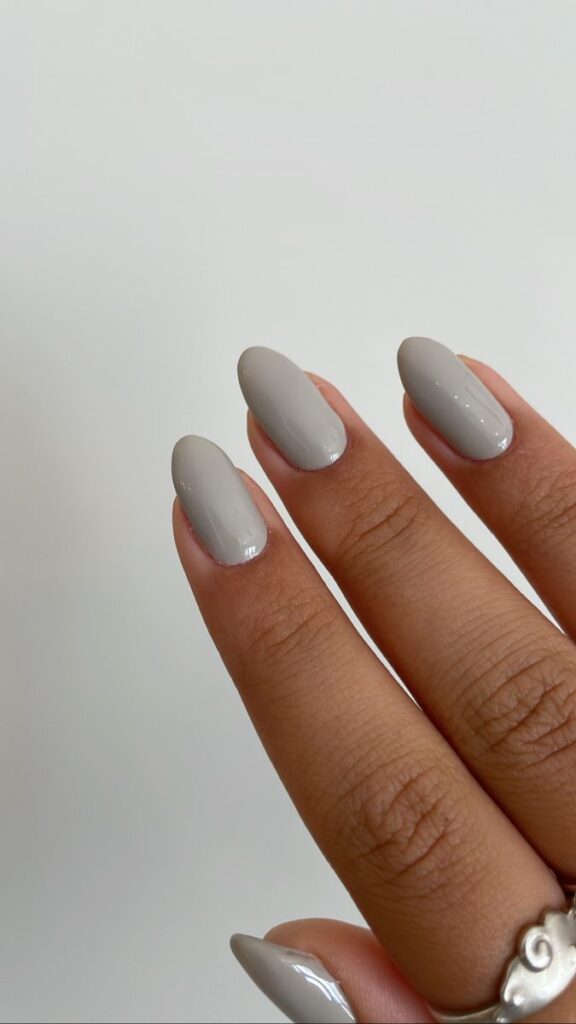 Soft Grey Cloud Nails