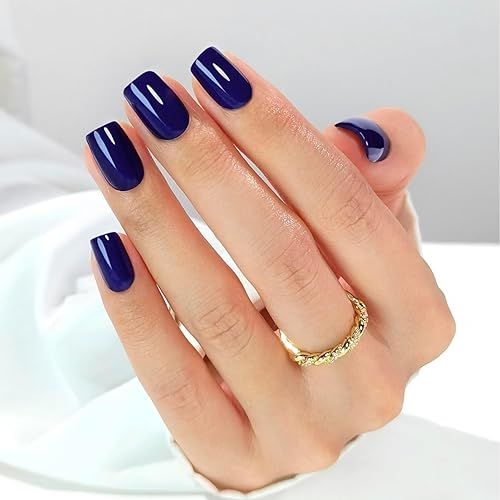 Short Navy Nails