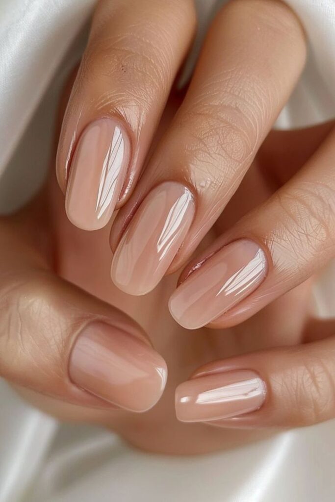 Soft Nude Gloss Nails