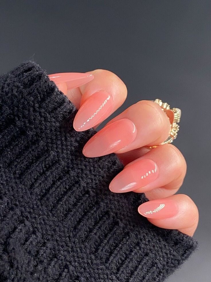 Sheer Peach Nails