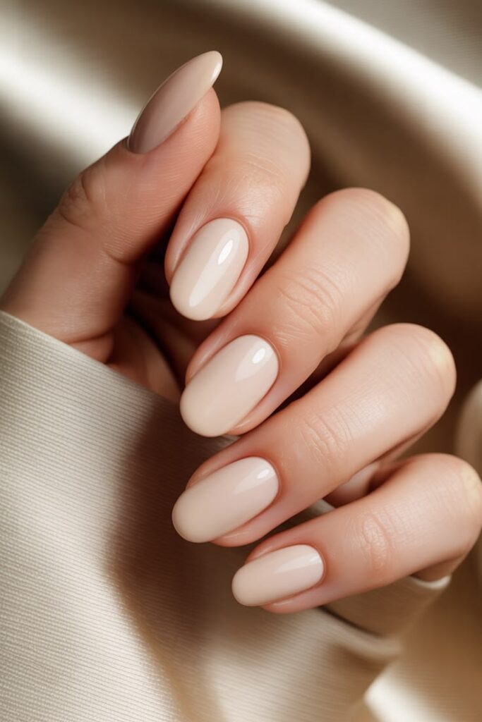 Creamy Beige Nails