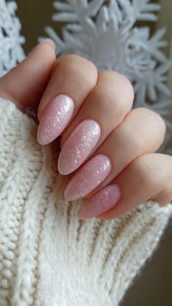 Frosted Pink Elegance Nails