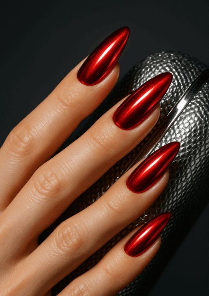 Confident Red Birthday Nails