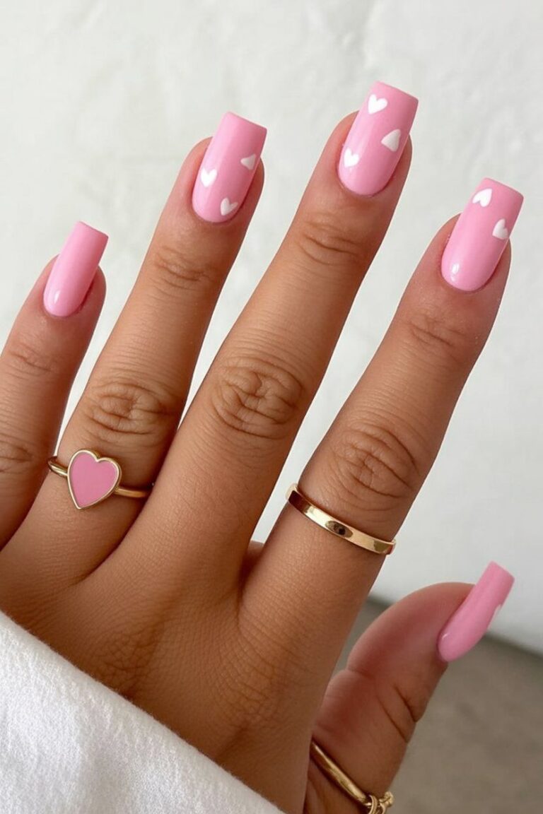 Square Valentine Nails