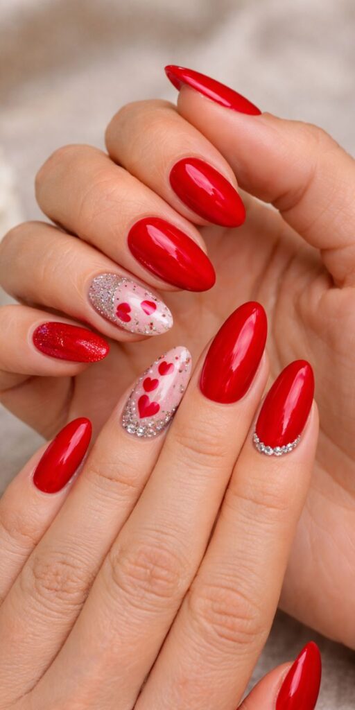 Classic Red Romance Nails