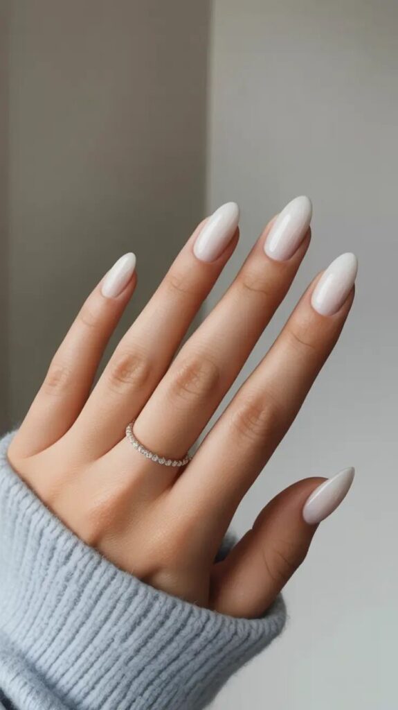 Milky White Nails