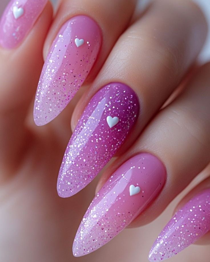 Glittery Love Affair Nails