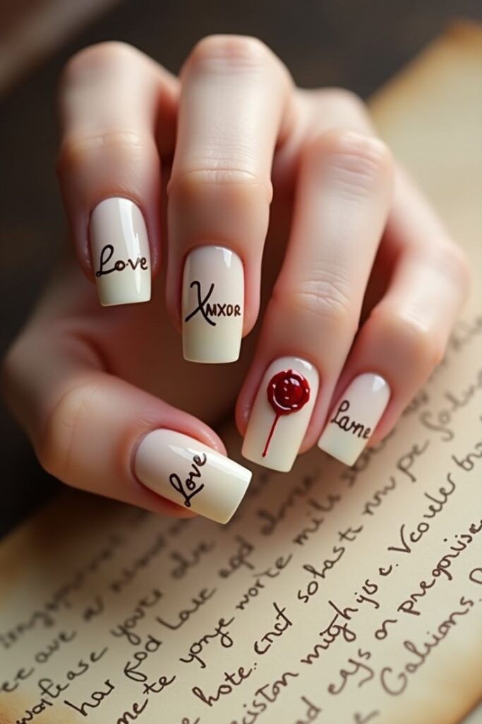 Love Letter Inspired Nails