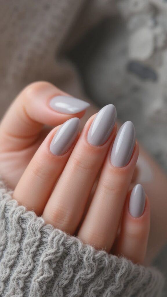 Soft Gray Nails