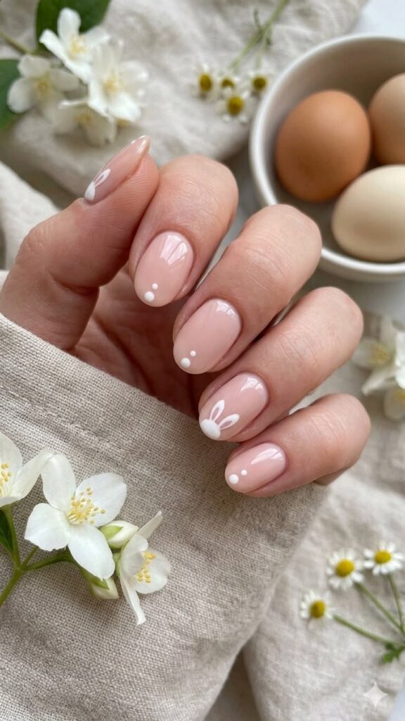 Nude Nails with Easter Details