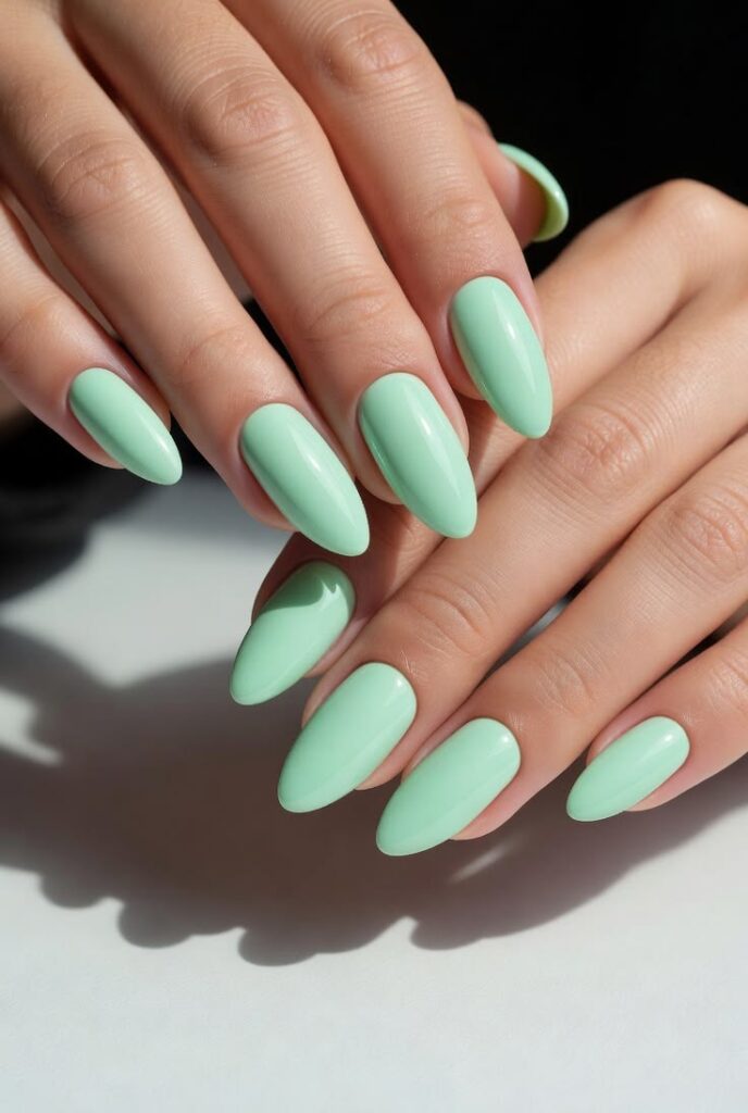 Mint Green Fresh Nails
