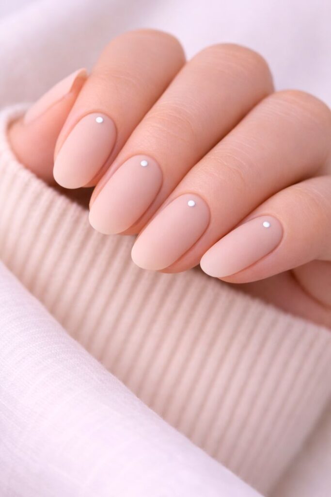 Nude Nails with Micro Detail