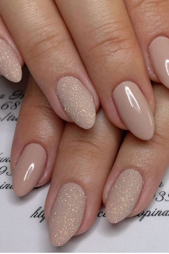 Sheer Beige with Glitter Accent