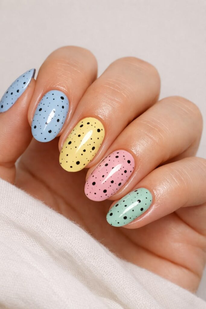 Speckled Egg Nail Design