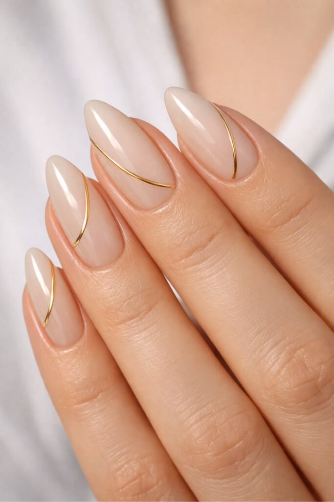 Nude Base with Gold Detail