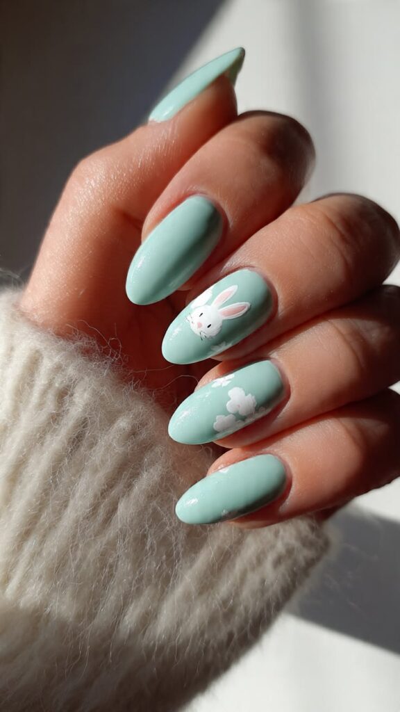 Mint Green Easter Nails