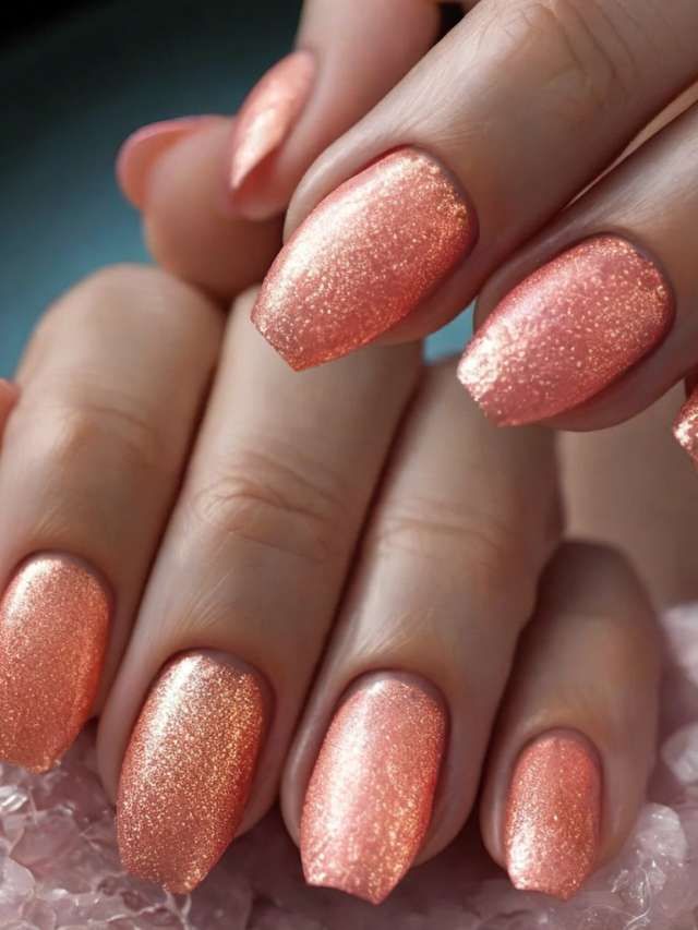 Peachy Nude with Glitter