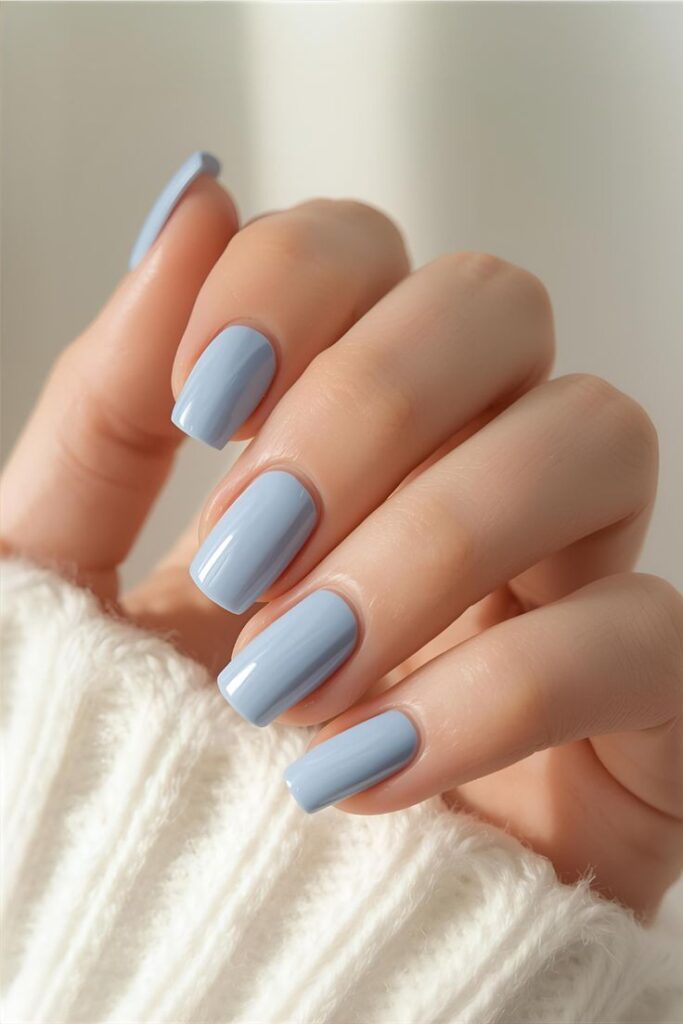 Baby Blue Clean Nails