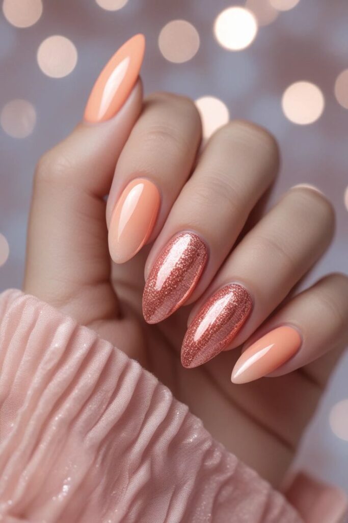 Peach Ombre with Gold Flecks