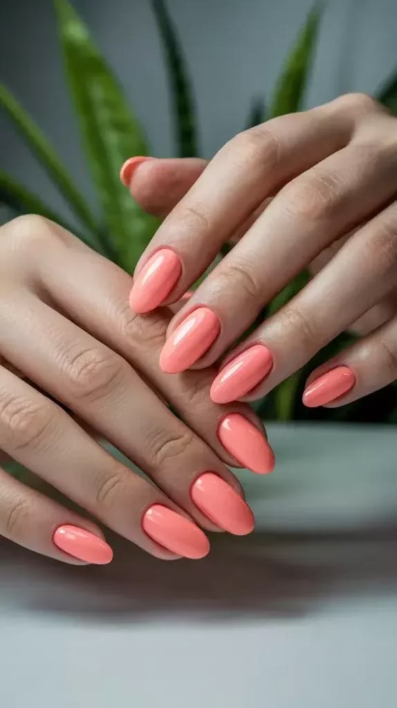 Peach Tone Spring Nails