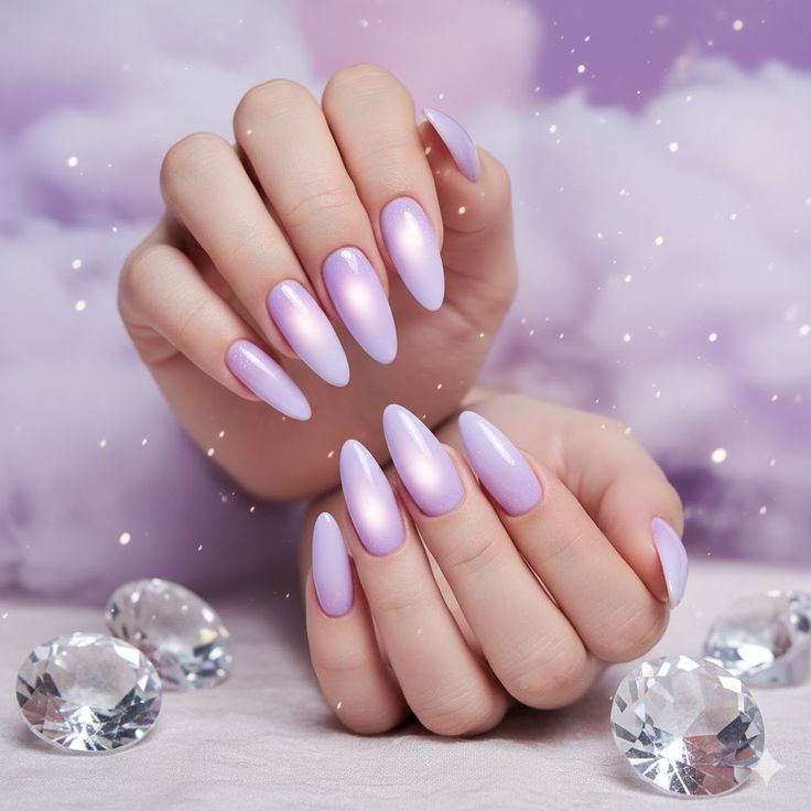 Lavender Gloss Birthday Nails
