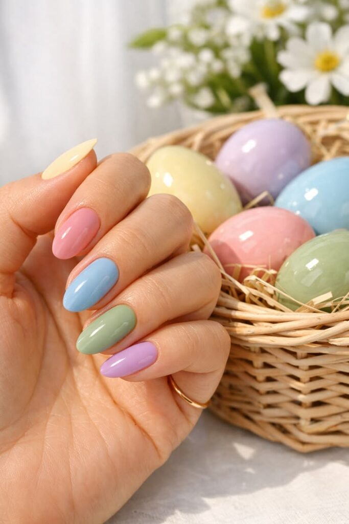 Pastel Mix Easter Nails
