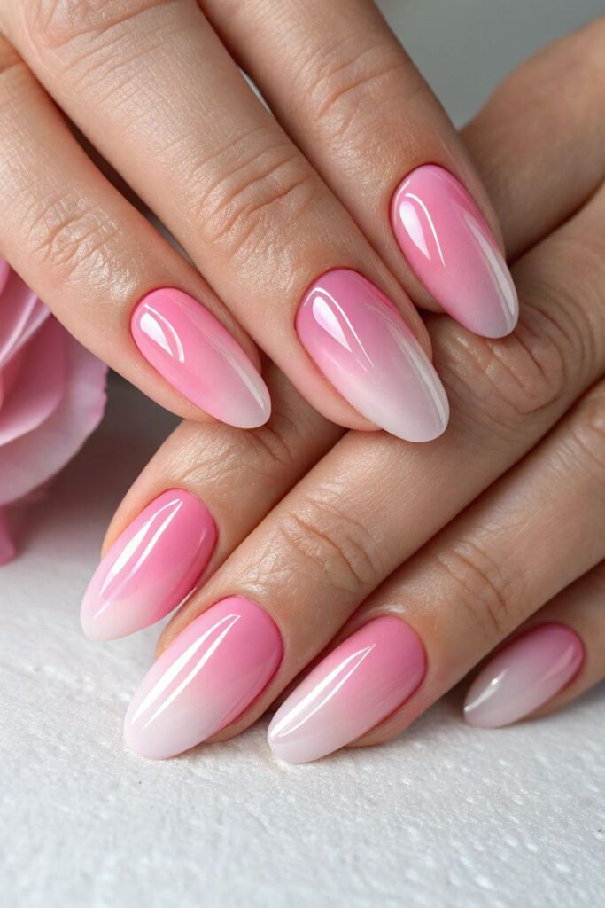 Soft Ombre Pink Nails