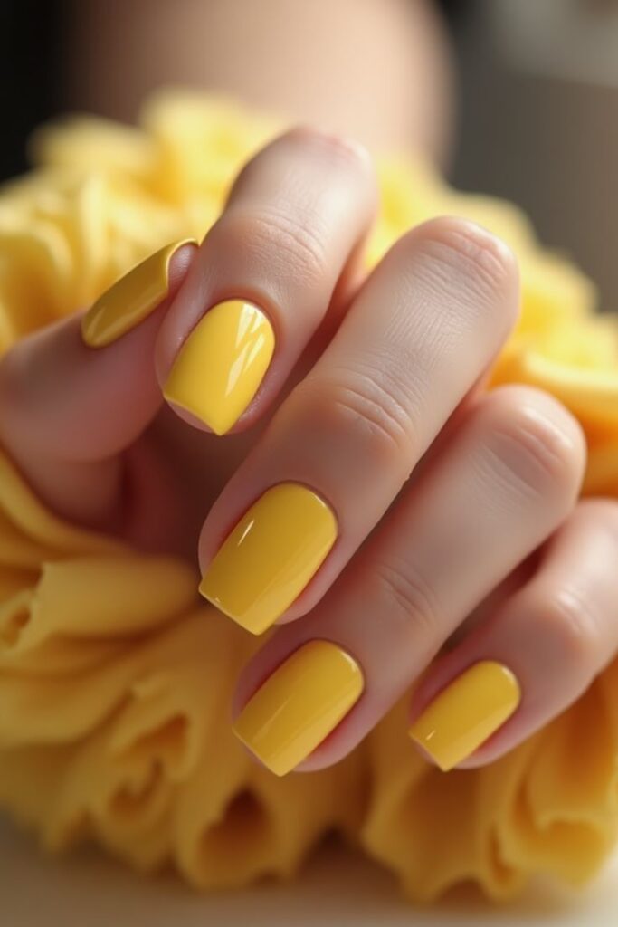 Sunshine Yellow Burst Nails