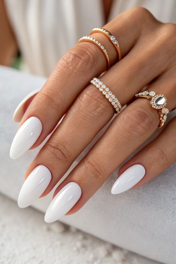 White Almond Nails