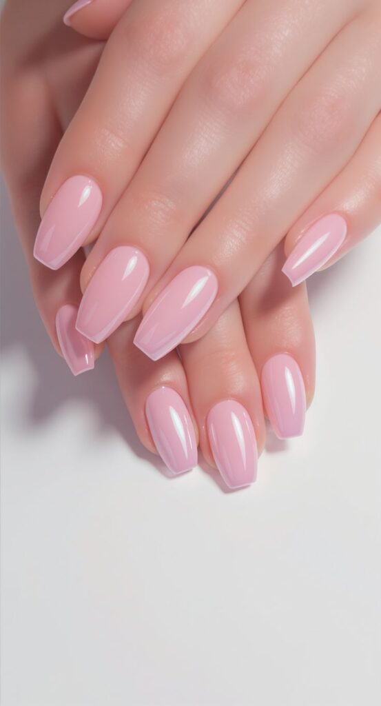 Sheer Pink Gloss Nails