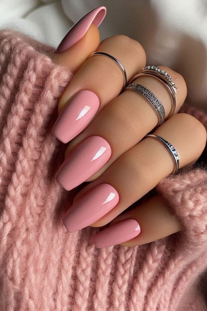 Baby Pink Coffin Nails