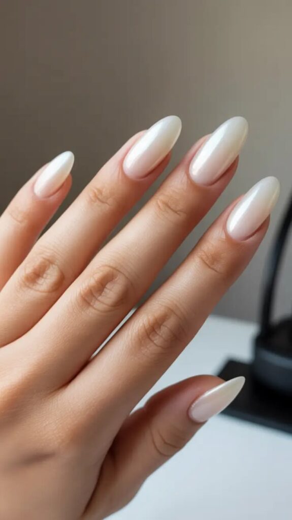 Milky White Nails