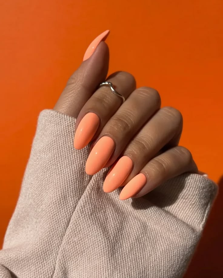 Peach Almond Nails